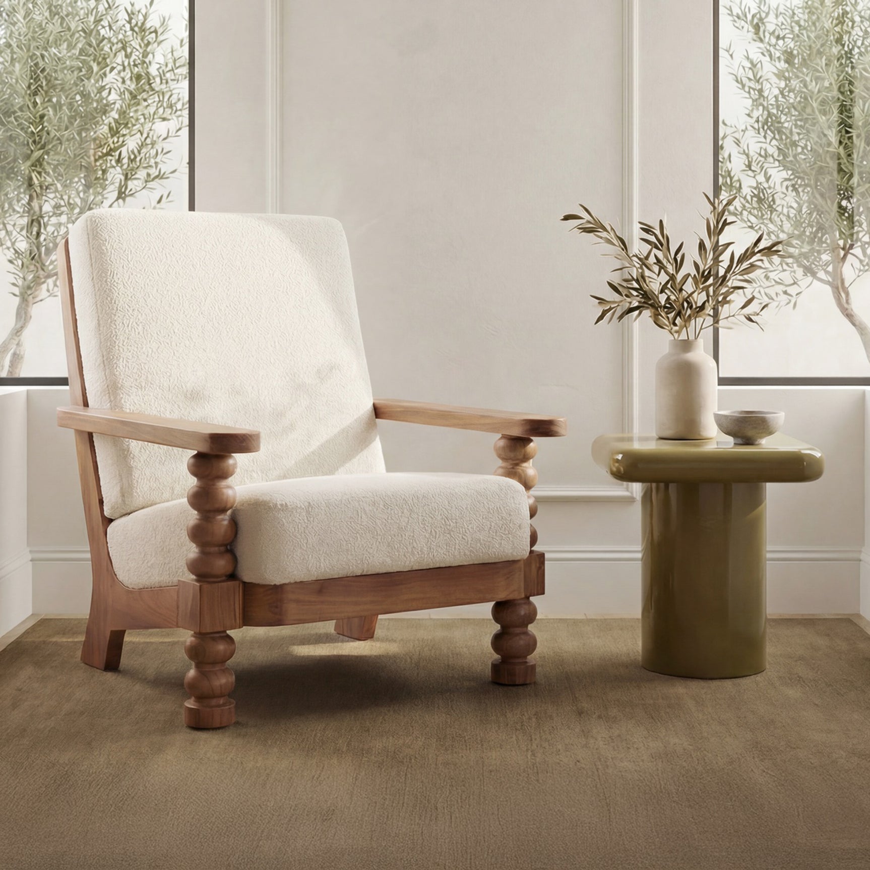 Ingrid Off White Accent Chair - Ornate Home