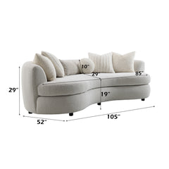Iniko Beige Sofa W/6 Pillows - Ornate Home