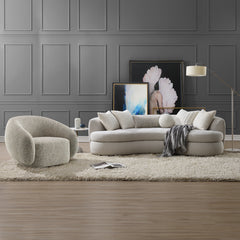 Iniko Beige Sofa W/6 Pillows - Ornate Home