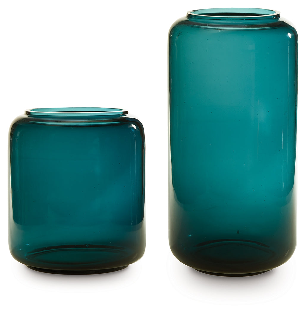 Inisland Teal Vase Set (Set of 2) (Online Special Price) - Ornate Home