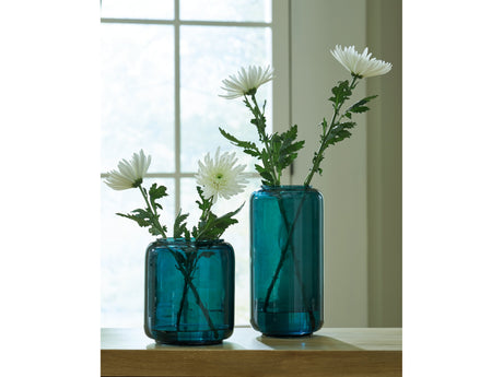 Inisland Teal Vase Set (Set of 2) - Ornate Home