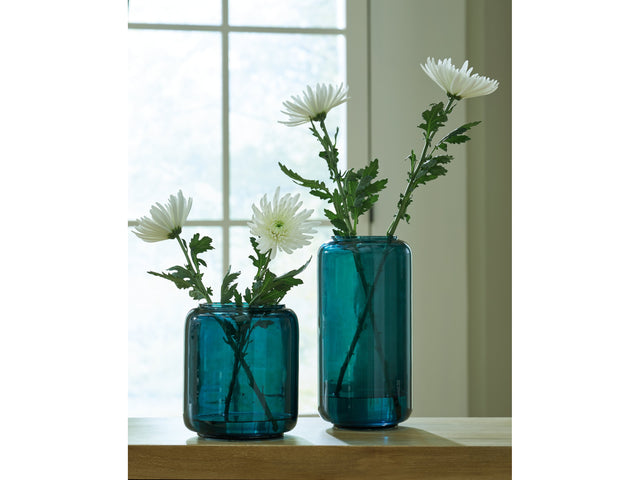 Inisland Teal Vase Set (Set of 2) - Ornate Home