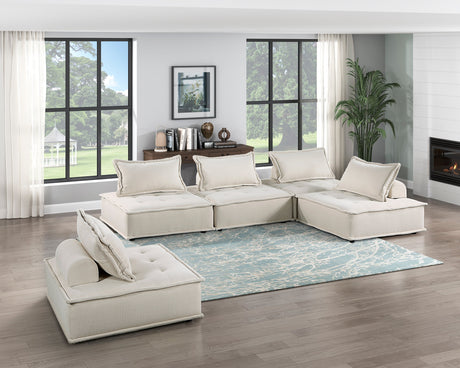 Inman Beige 5-Piece Modular Sectional - Ornate Home