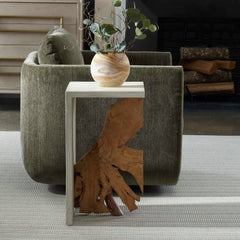 Intersect Brown/White Modern Accent Table - Ornate Home