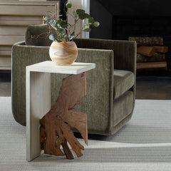 Intersect Brown/White Modern Accent Table - Ornate Home