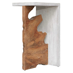 Intersect Brown/White Modern Accent Table - Ornate Home