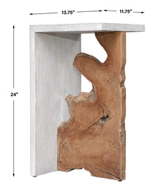 Intersect Brown/White Modern Accent Table - Ornate Home