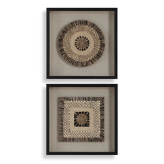 Intertwine Brown Knit Paper Shadow Box (Set of 2) - Ornate Home