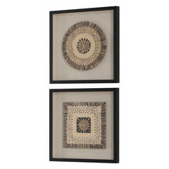 Intertwine Brown Knit Paper Shadow Box (Set of 2) - Ornate Home