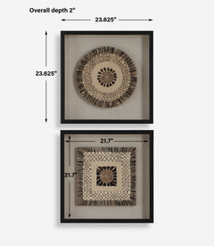 Intertwine Brown Knit Paper Shadow Box (Set of 2) - Ornate Home