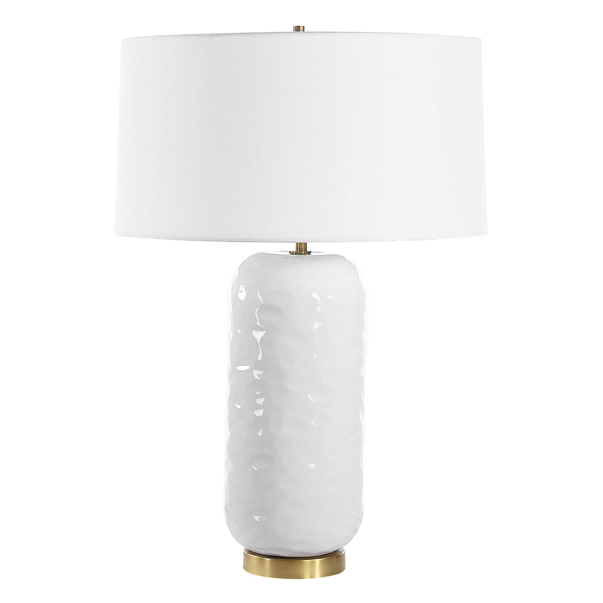 Iona White Glaze Table Lamp - Ornate Home