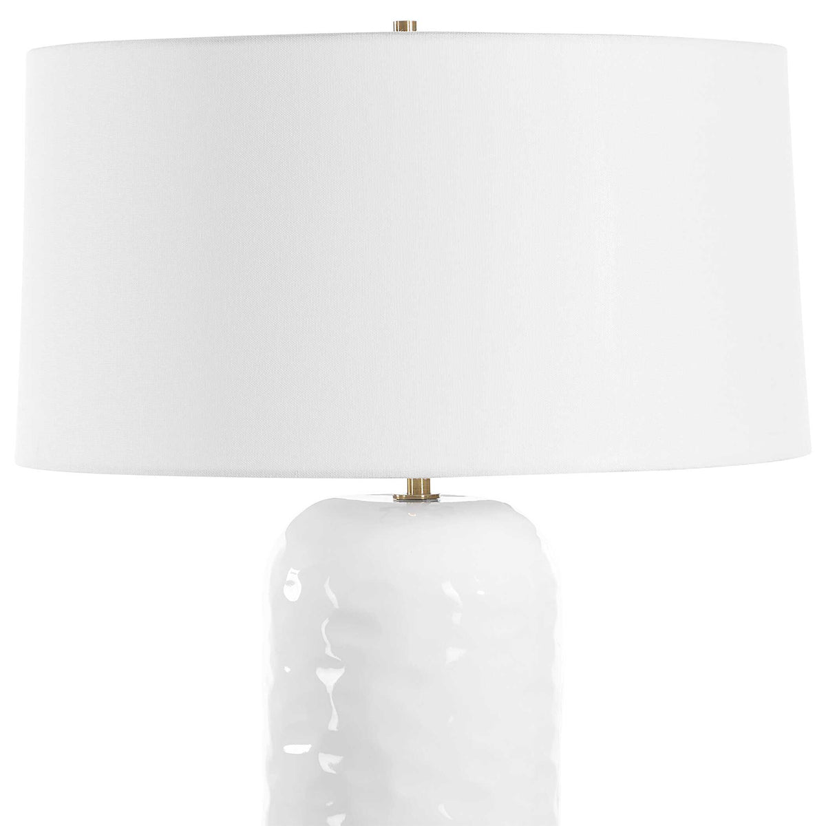 Iona White Glaze Table Lamp - Ornate Home