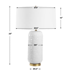 Iona White Glaze Table Lamp - Ornate Home