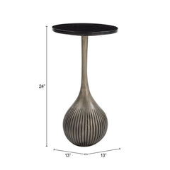 Ionis Black & Antique Silver Accent Table - Ornate Home