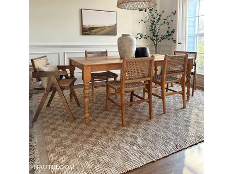 Ionut Checkered Jute Area Rug - Ornate Home