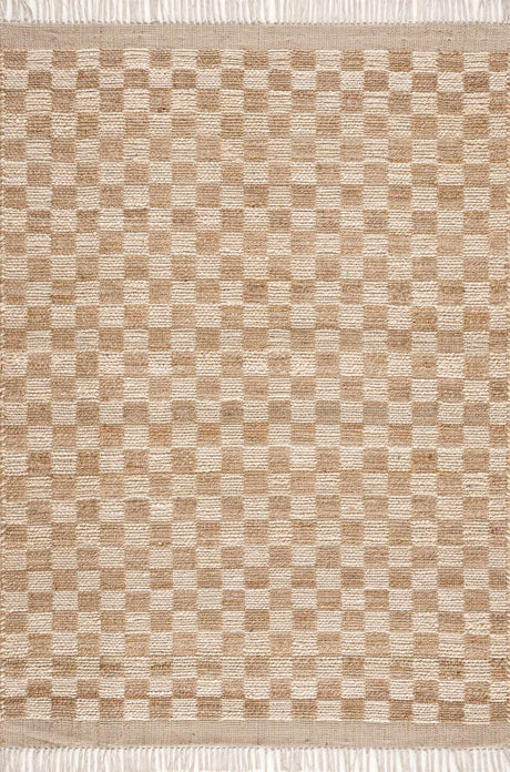 Ionut Checkered Jute Area Rug - Ornate Home