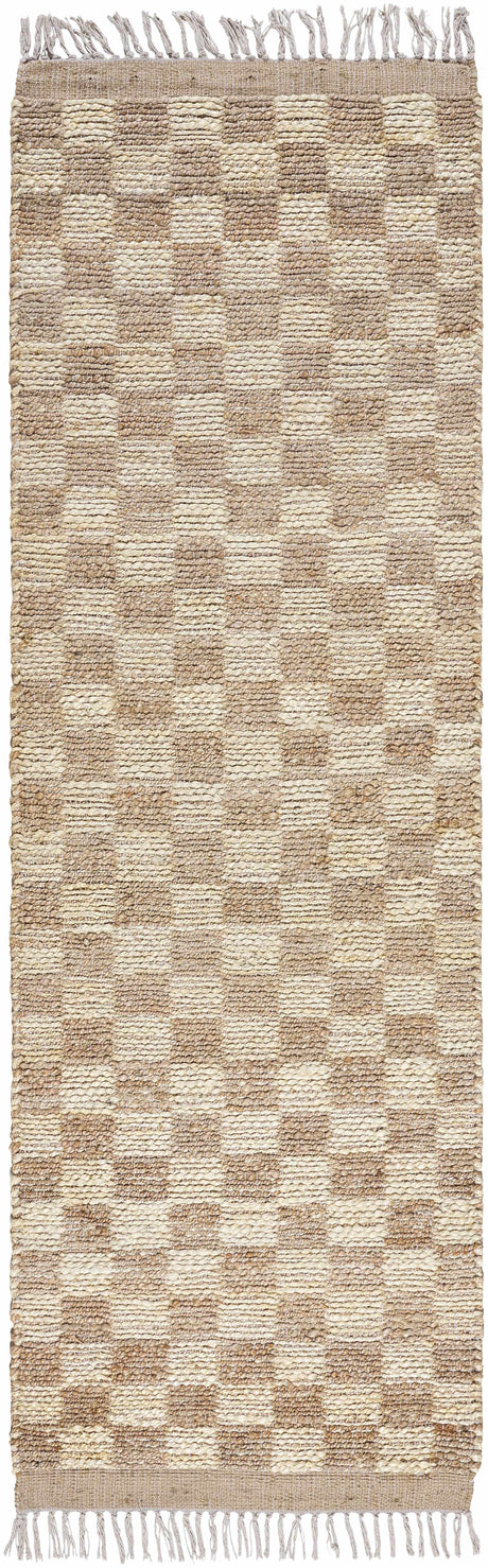 Ionut Checkered Jute Area Rug - Ornate Home
