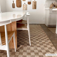 Ionut Checkered Jute Area Rug - Ornate Home