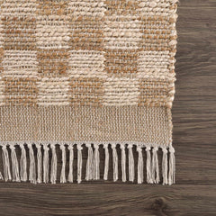 Ionut Checkered Jute Area Rug - Ornate Home