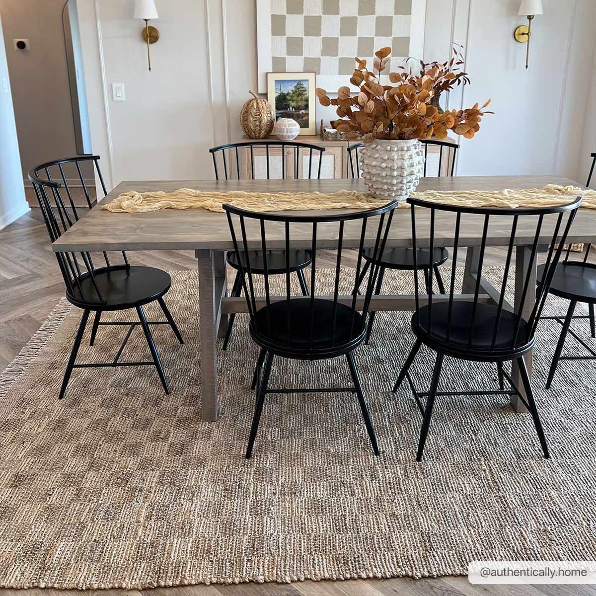 Ionut Checkered Jute Area Rug - Ornate Home