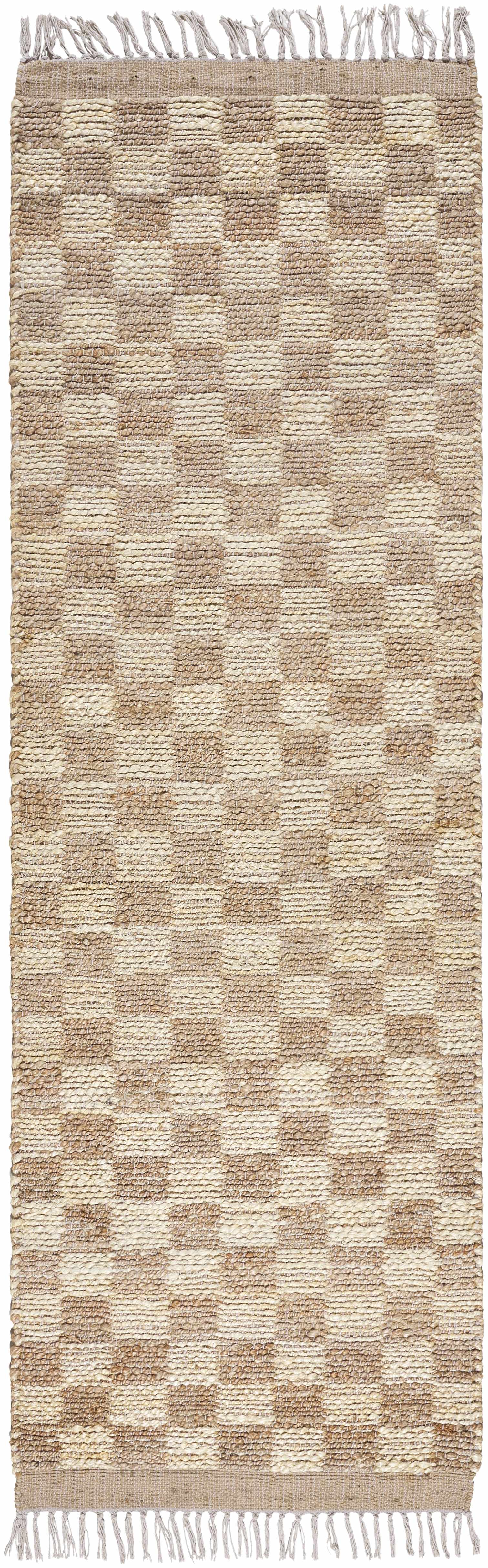 Ionut Checkered Jute Area Rug - Ornate Home