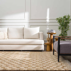 Ionut Checkered Jute Area Rug - Ornate Home