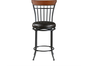 Ira Black/Brown Swivel Counter Height Chair (Set of 2) - Ornate Home