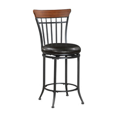 Ira Black/Brown Swivel Counter Height Chair (Set of 2) - Ornate Home