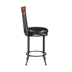 Ira Black/Brown Swivel Counter Height Chair (Set of 2) - Ornate Home
