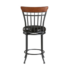 Ira Black/Brown Swivel Counter Height Chair (Set of 2) - Ornate Home