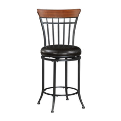 Ira Black/Brown Swivel Counter Height Chair (Set of 2) - Ornate Home