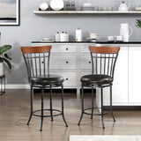 Ira Black/Brown Swivel Counter Height Chair (Set of 2) - Ornate Home