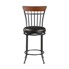 Ira Black/Brown Swivel Counter Height Chair (Set of 2) - Ornate Home