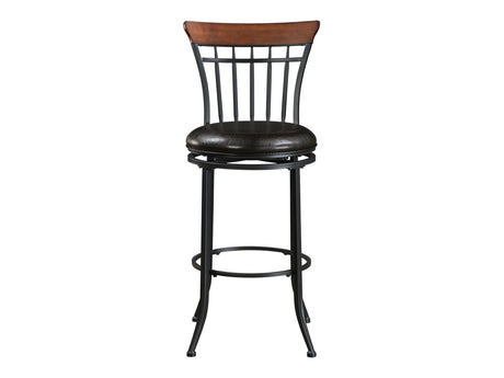 Ira Black/Brown Swivel Pub Height Chair - Ornate Home