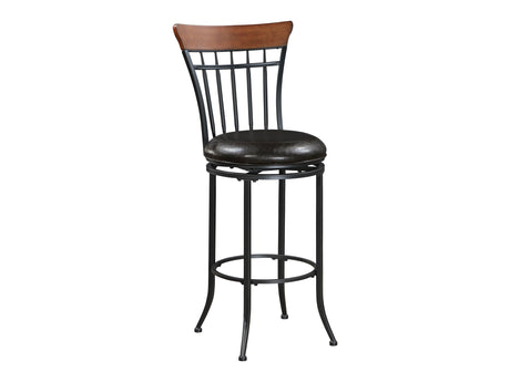 Ira Black/Brown Swivel Pub Height Chair - Ornate Home