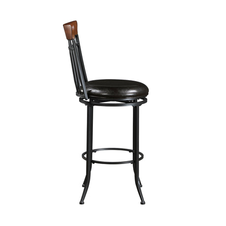 Ira Black/Brown Swivel Pub Height Chair - Ornate Home