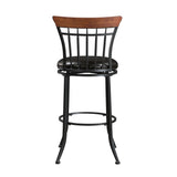 Ira Black/Brown Swivel Pub Height Chair - Ornate Home