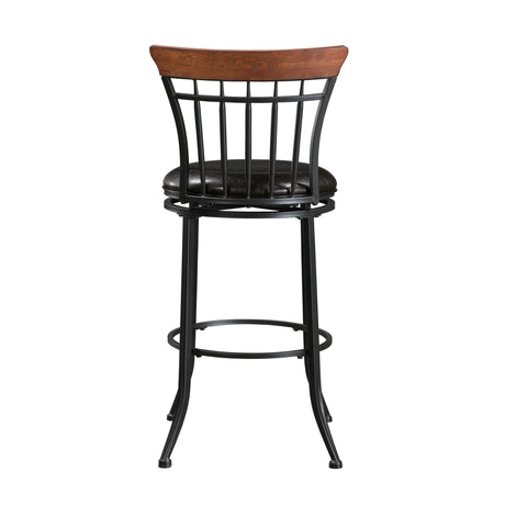 Ira Black/Brown Swivel Pub Height Chair - Ornate Home