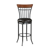 Ira Black/Brown Swivel Pub Height Chair - Ornate Home