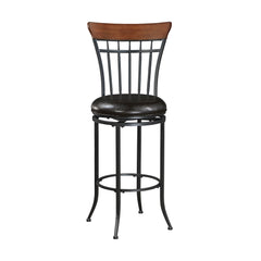 Ira Black/Brown Swivel Pub Height Chair - Ornate Home