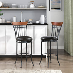 Ira Black/Brown Swivel Pub Height Chair - Ornate Home
