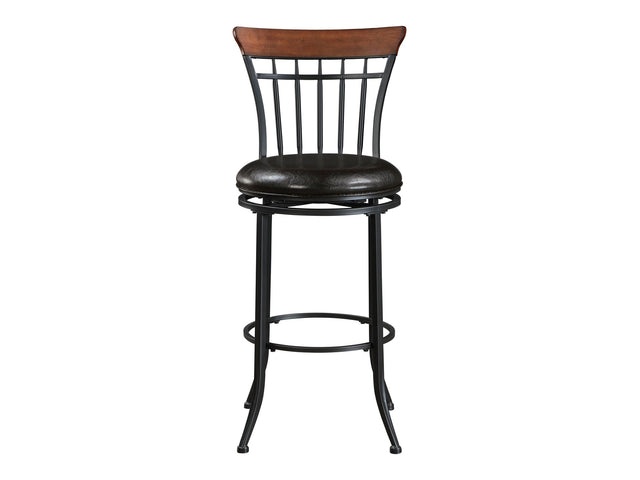 Ira Black/Brown Swivel Pub Height Chair (Set of 2) - Ornate Home