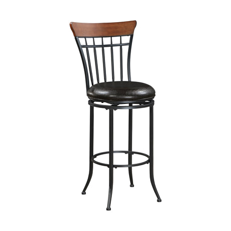 Ira Black/Brown Swivel Pub Height Chair (Set of 2) - Ornate Home