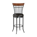 Ira Black/Brown Swivel Pub Height Chair (Set of 2) - Ornate Home