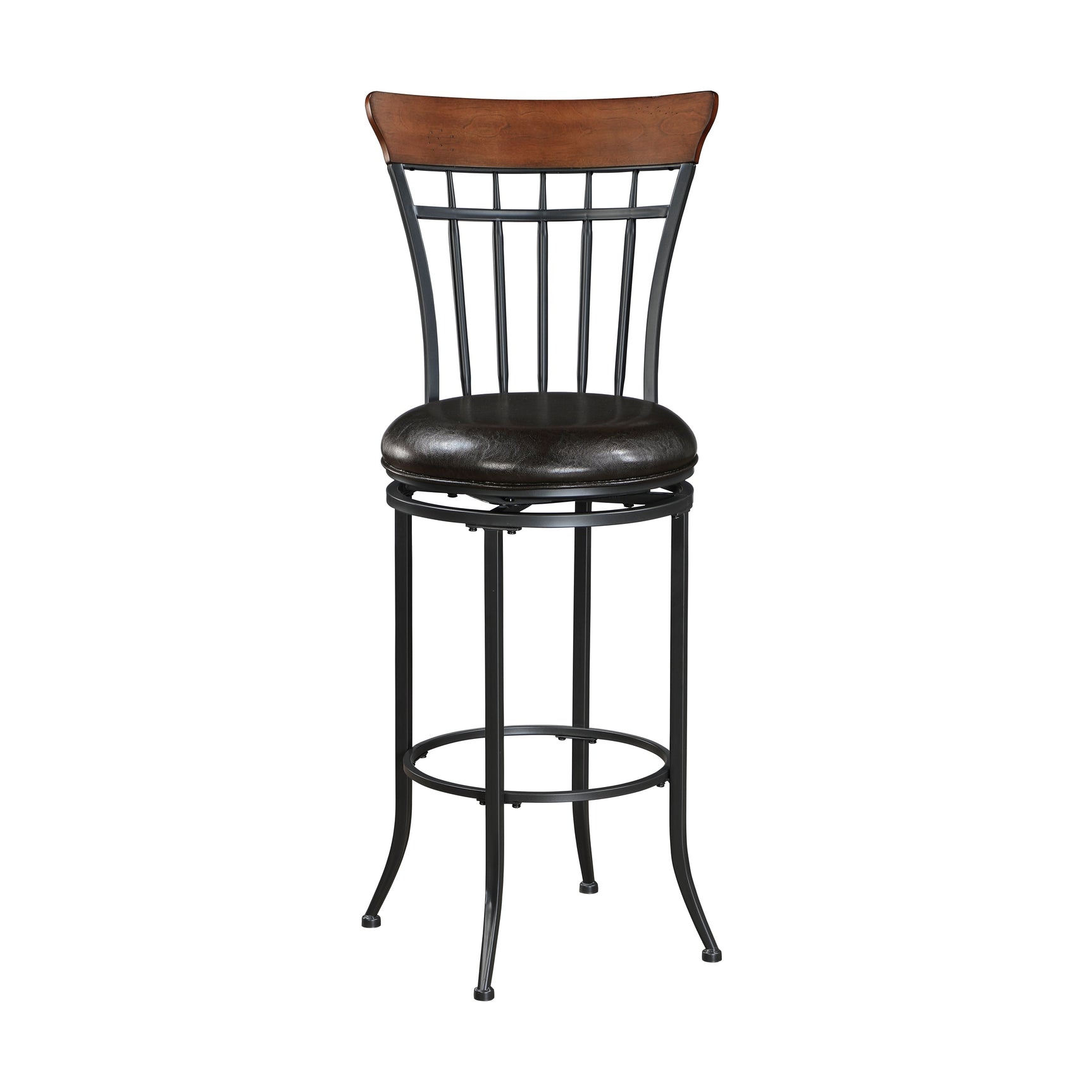Ira Black/Brown Swivel Pub Height Chair (Set of 2) - Ornate Home