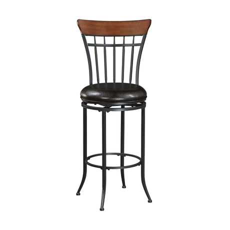 Ira Black/Brown Swivel Pub Height Chair (Set of 2) - Ornate Home