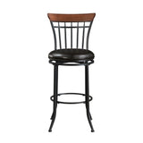 Ira Black/Brown Swivel Pub Height Chair (Set of 2) - Ornate Home