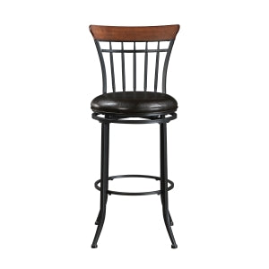Ira Black/Brown Swivel Pub Height Chair (Set of 2) - Ornate Home