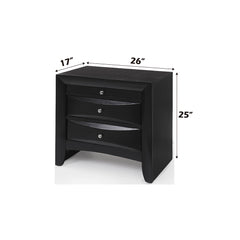 Ireland Black Nightstand - Ornate Home