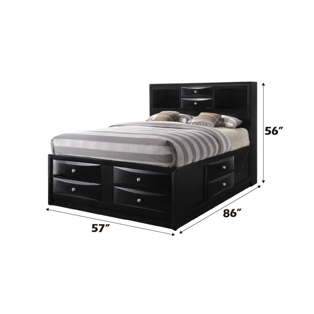 Ireland Full Storage Bed in Black 21620F - Ornate Home